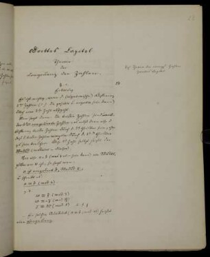 Drittes Kapitel. Theorie der Kongruenz der Zahlen.