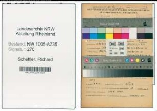 Entnazifizierung Richard Scheffler , geb. 01.08.1899 (Hauer)