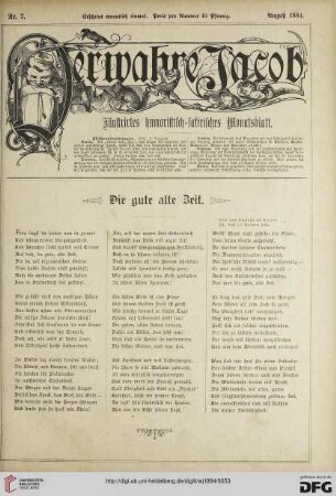 Nr. 7 (August 1884)