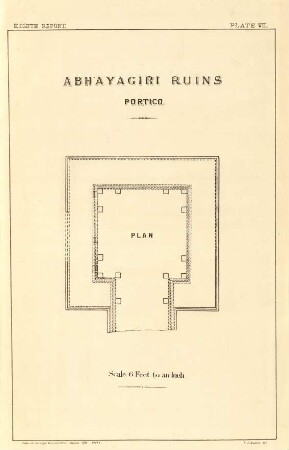 Plate VII. Abhayagiri ruins. Portico. Plan
