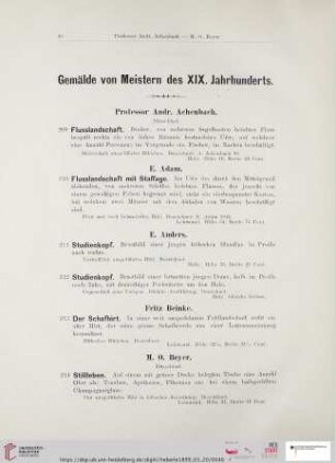 Gemälde von Meistern des XIX. Jahrhunderts (Nr. 209 - 332)