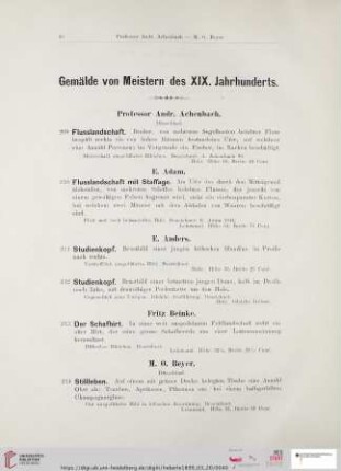 Gemälde von Meistern des XIX. Jahrhunderts (Nr. 209 - 332)
