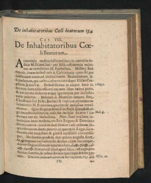 Cap. VIII. De Inhabitatoribus Coeli Beatorum.