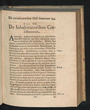Cap. VIII. De Inhabitatoribus Coeli Beatorum.