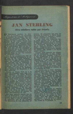 Jan Sterling - otra caballera rubia que triunfa : Repostería de Hollywood