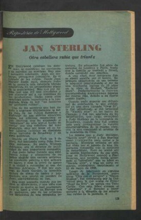 Jan Sterling - otra caballera rubia que triunfa : Repostería de Hollywood