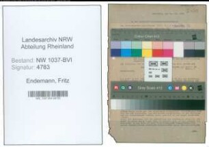 Entnazifizierung Fritz Endemann , geb. 03.07.1899 (Handlungsbevollmaechtigter)