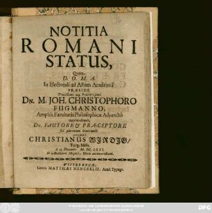 Notitia Romani Status