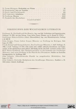 Verzeichnis der Wichtigeren Literatur