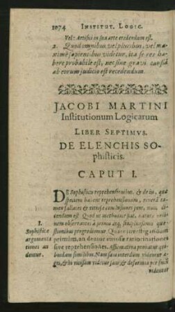 Liber Septimus. De Elenchis Sophisticis.