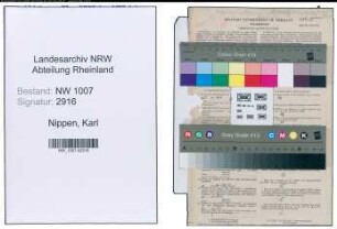 Entnazifizierung Karl Nippen , geb. 20.06.1920 (Kaufm.Angestellter)