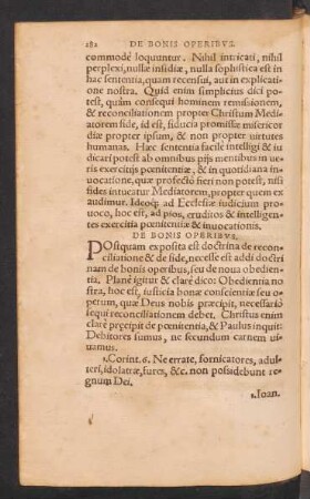 De Bonis Operibus.