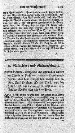 8. Naturlehre und Naturgeschichte.