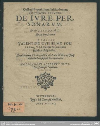 Disputatio de jure personarum