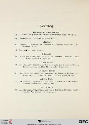 Nachtrag (Nr. 345-353)