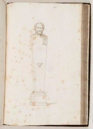 Bildnisherme eines bärtigen Mannes, in: Imperatorum romanorum ac eorum coniugum liberorum [...] Tomus primus, Nr. 142