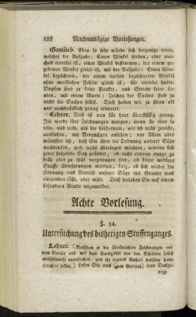 Achte Vorlesung.
