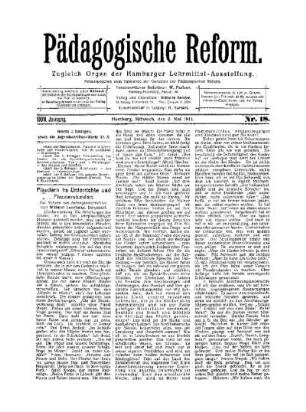 Plaudern im Unterrichte und Plauderstunden : (Schluß folgt)