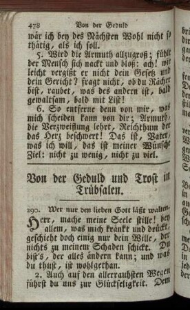 Von der Geduld und Trost in Trübsalen.