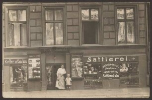 Ansichtskarte Sattlerei, Prinzenstraße 49