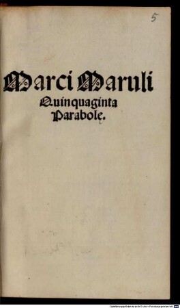 Marci Maruli Quinquaginta Parabole