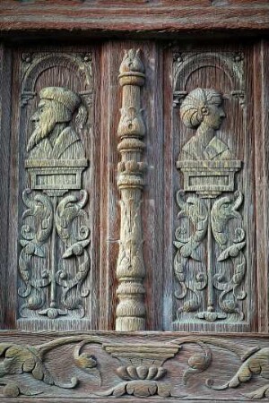 Frankreich. Haute Normandie. Seine Maritime. Saint Valery en Caux. Maison Henri IV. Hausdetail