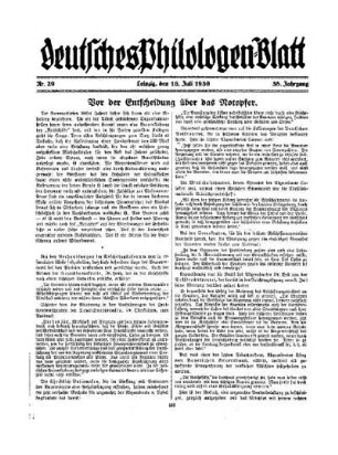 Vor der Entscheidung über das Notopfer
