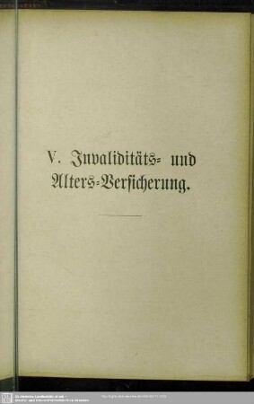 V. Invaliditäts- und Alters-Versicherung
