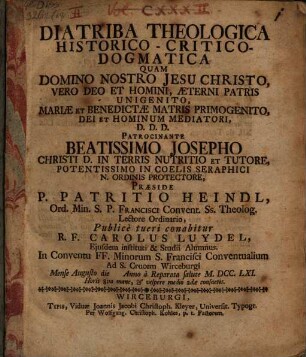 Diatriba theologico-historico-critico-dogmatica