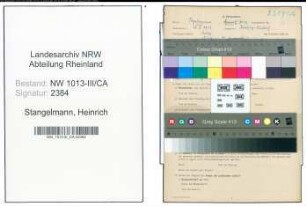 Entnazifizierung Heinrich Stangelmann , geb. 18.05.1913 (Bibliothekar)