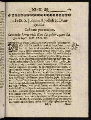 261-288, In Festo S. Joannis Apostoli & Evangelistae. - In eodem Festo.