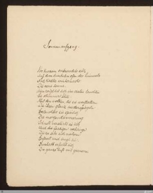 Sonnenaufgang (Ein Sonnenaufgang) : [SW I: H7]; [SW I, S. 76/129]