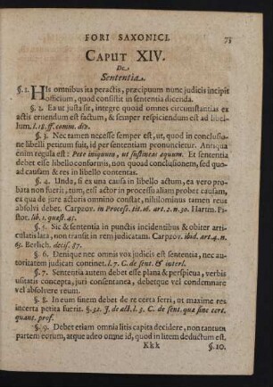 Caput XIV. De Sententia.