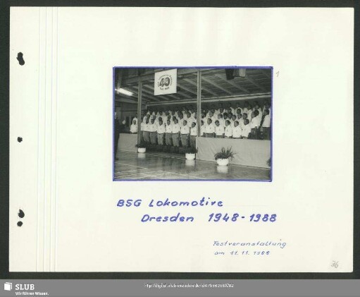 Auftritt des Bergsteigerchores zum 40. Jubiläum der BSG Lokomotive Dresden