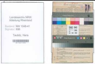 Entnazifizierung Hans Taubitz , geb. 31.08.1919 (Schlosser)