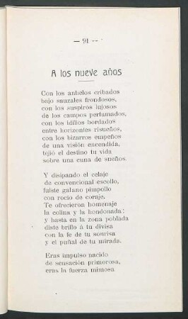 A los nueve años