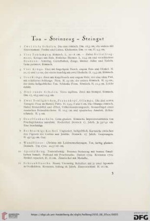 Ton, Steinzeug, Steingut (Nr. 1-23)