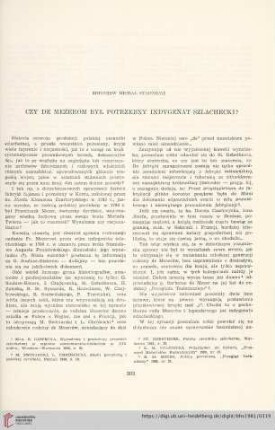 43: Czy de Mezerom był potrzebny indygenat szlachecki?