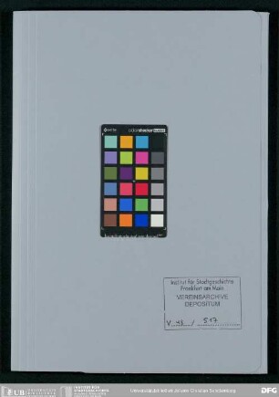 Berichte des Verwaltungsrates über Aufgabe und Tätigkeit der Palmsonntag-Stiftung 1890-1916