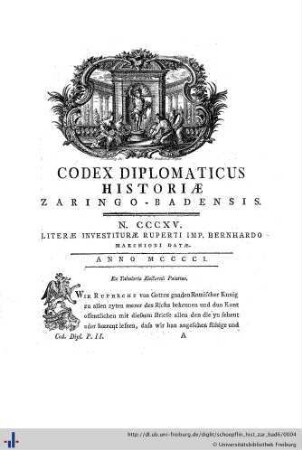 Codex diplomaticus historiae Zaringo-Badensis.