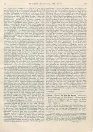 606-607 [Rezension] Le Blant, Edmond, Los Actes des Martyrs