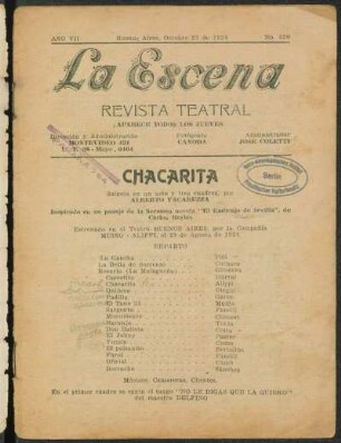 Chacarita : sainete en un acto y tres cuadros