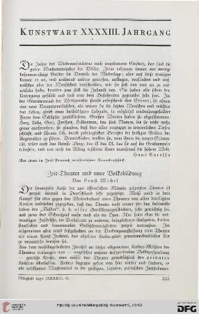 Zeit-Theater und neue Volksbildung