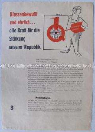 Informations- und Propagandaflugblatt mit dem Aufruf des Karl-Marx-Werkes zur Teilnahme am Produktionsaufgebot