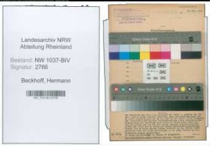 Entnazifizierung Hermann Beckhoff , geb. 23.01.1894 (Kaufmann)
