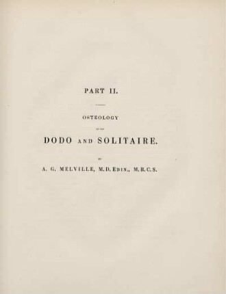Part II. Osteology of the Dodo and Solitaire