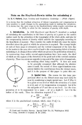 Note on the Hayford-Bowie tables for calculation g