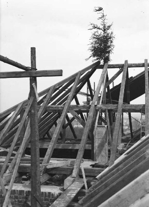 Coswig. Richtfest zum letzten Erweiterungsbau der Coswiger Schule (Grundschule Leonhard-Frank-Schule; 1905) 1928