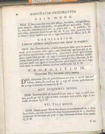 Propositio IX. Decretum Dei versatur circa omnia.