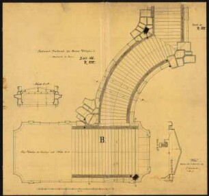Denkmal für Kaiser Wilhelm I., Berlin: Gesamtgrundriss Dachaufsicht, Schnitte 1:25